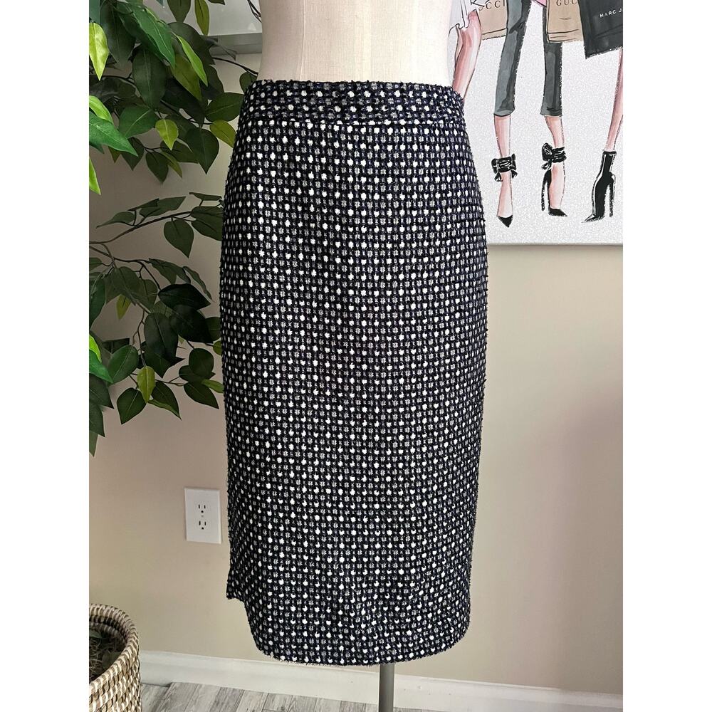 Banana Republic Womens Navy Tweed Knit Preppy Office Career Pencil Skirt Sz 6